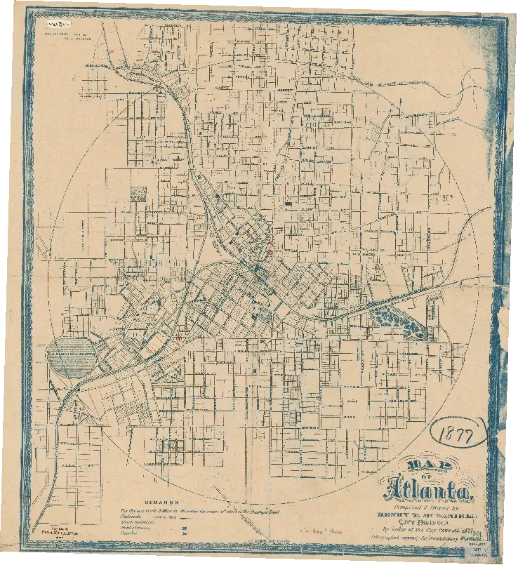 1877 McDaniel's Map of Atlanta