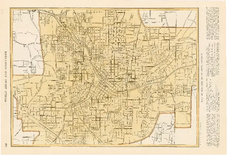 1911 World Atlas and Gazetteer Map of Atlanta