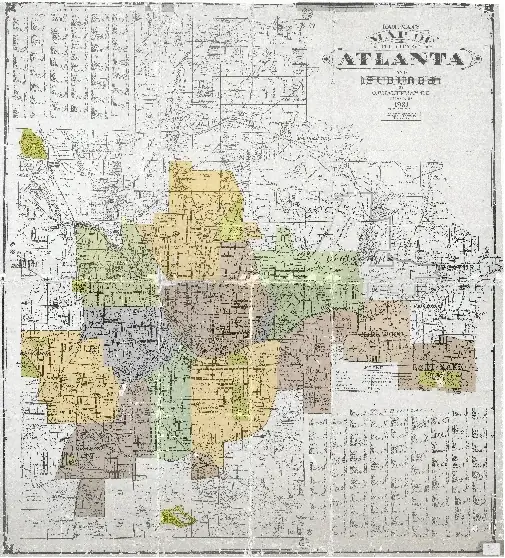 1921 Kauffman Map of Atlanta