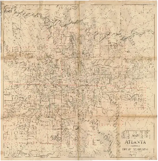 1930 Map of the City of Atlanta Showing House Numbering