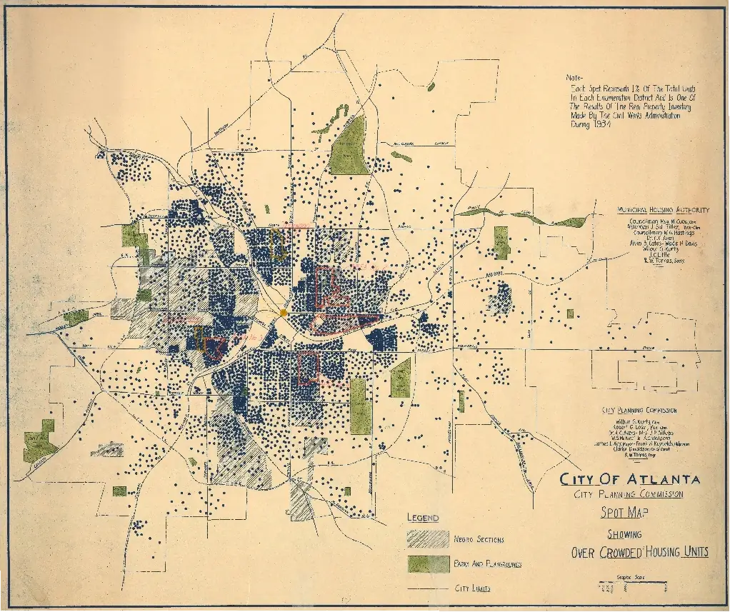 1934 Atlanta Overcrowding Map