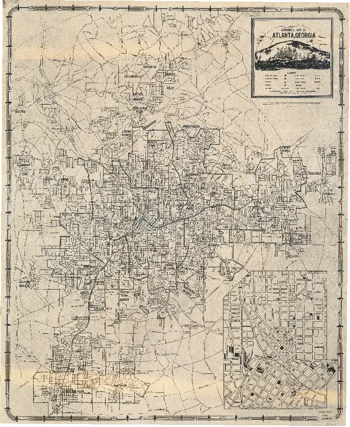 1946 Ashburn's Map of Atlanta, Georgia