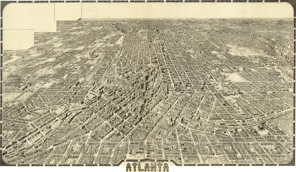 1919 Foote & Davies Bird's-Eye View of Atlanta
